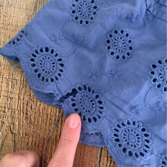 Mini Boden Girls Size 5/6 Blue tiered pintucks eyelet lace skirt - Picture 6 of 10